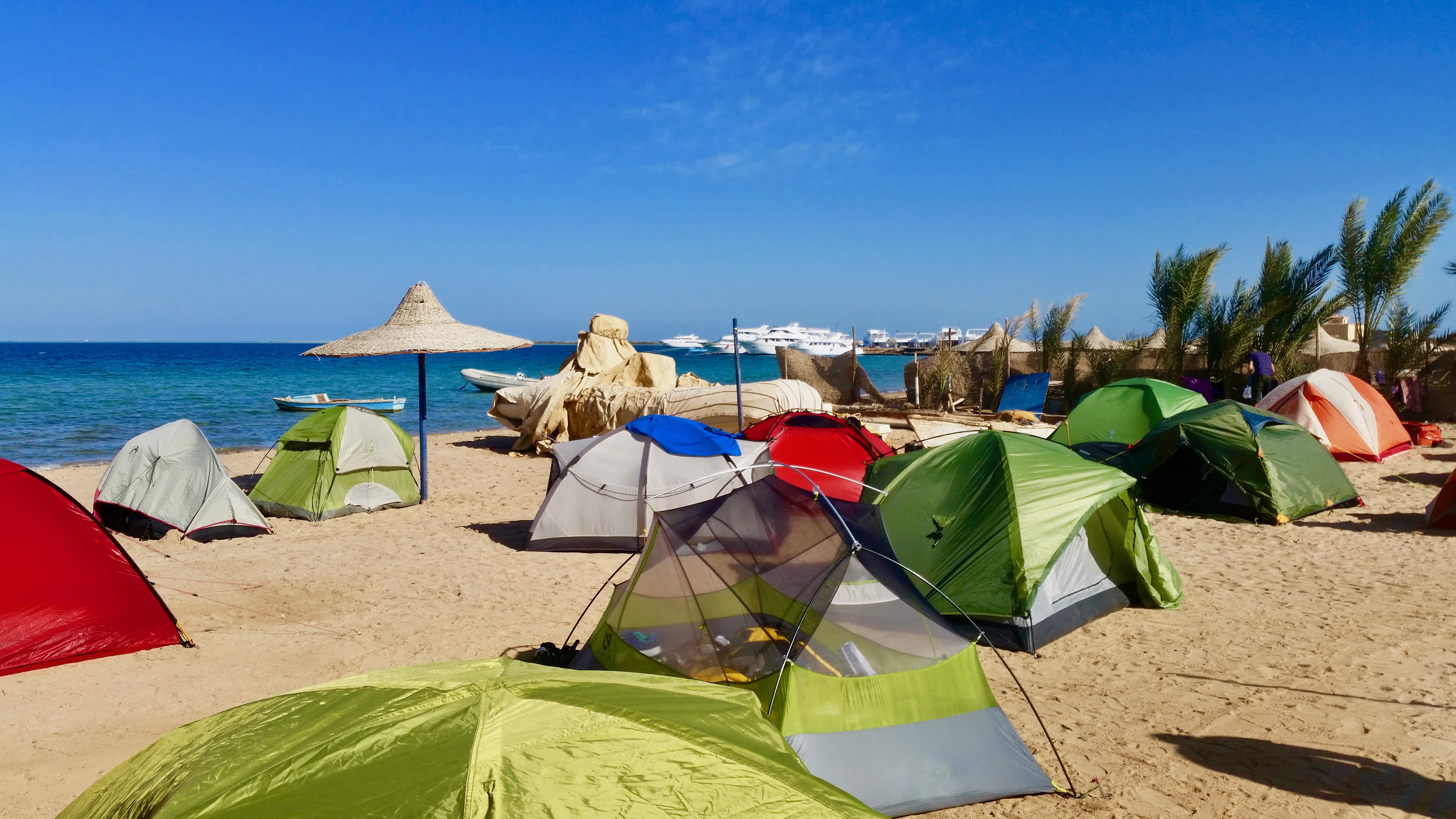 Our tents at the beach—nice, isn't it?